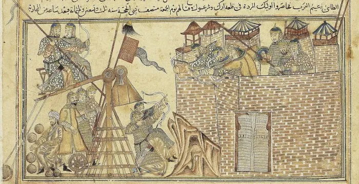 Framed Print : Sultan Mahmud of Ghazni and his forces attacking the fortress of Zaranj in 1003, 1314. Creator: Anonymous () Framed Print : Sultan Mahmud of Ghazni and his forces attacking the fortress of Zaranj in 1003, 1314. Creator: Anonymous ()