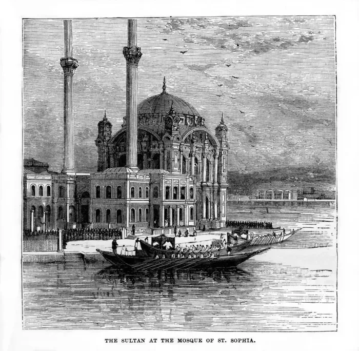 Framed Print : The Sultan at the Mosque of St Sophia, Constantinople, Turkey, 19th century Framed Print : The Sultan at the Mosque of St Sophia, Constantinople, Turkey, 19th century