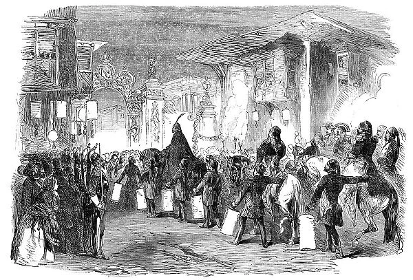 The Sultan Proceeding to the Ball given by the French Ambassador, at Constantinople, 1856. Creator: Unknown