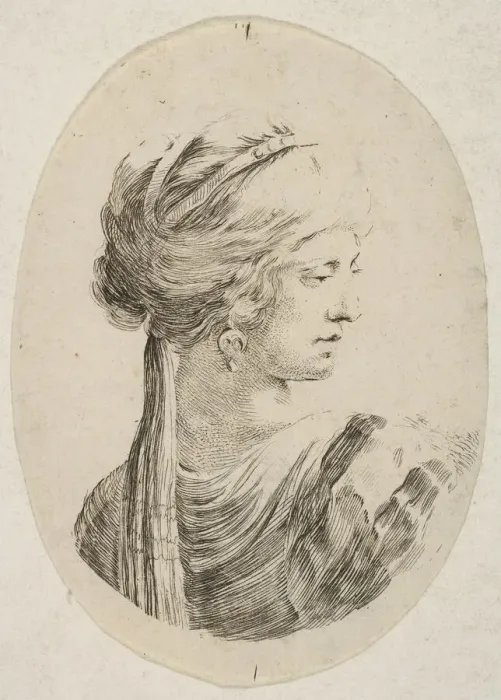 Framed Print : Sultana wearing a turban, in profile to the right, from Several heads in the Persian s Framed Print : Sultana wearing a turban, in profile to the right, from Several heads in the Persian s