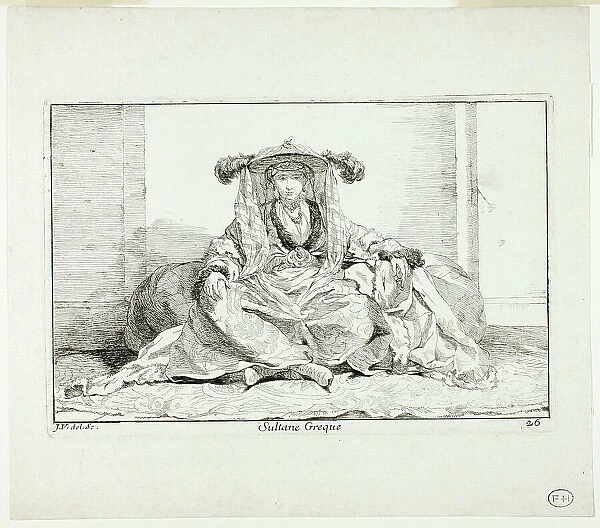 Sultane Grecque, plate 26, from Caravanne du Sultan à la Mecque, 1748. Creator: Joseph-Marie Vien the Elder