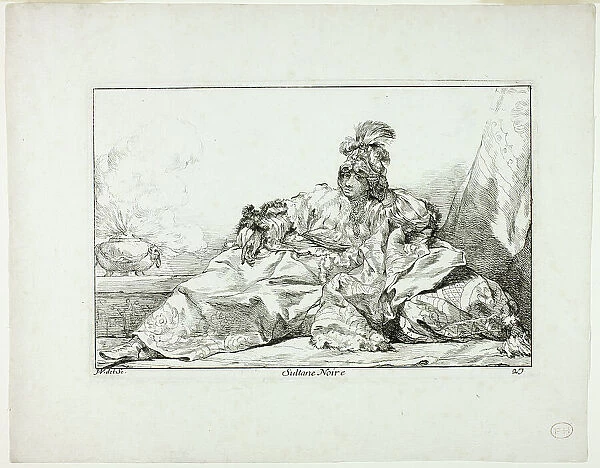 Sultane Noire, plate 27 from Caravanne du Sultan à la Mecque, 1748. Creator: Joseph-Marie Vien the Elder