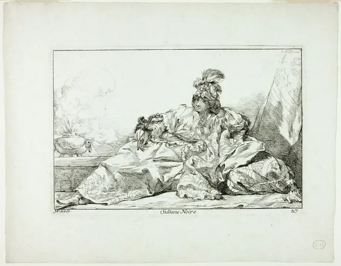 Framed Print : Sultane Noire, plate 27 from Caravanne du Sultan à la Mecque, 1748. Creator: Joseph-Marie Vien the Elder Framed Print : Sultane Noire, plate 27 from Caravanne du Sultan à la Mecque, 1748. Creator: Joseph-Marie Vien the Elder