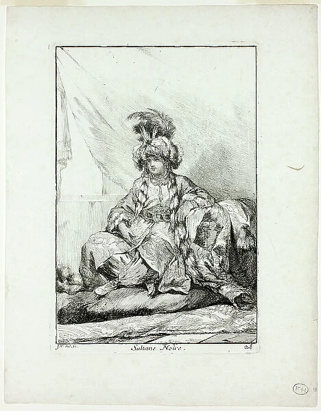 Sultane Noire, plate 28 from Caravanne du Sultan à la Mecque, 1748. Creator: Joseph-Marie Vien the Elder