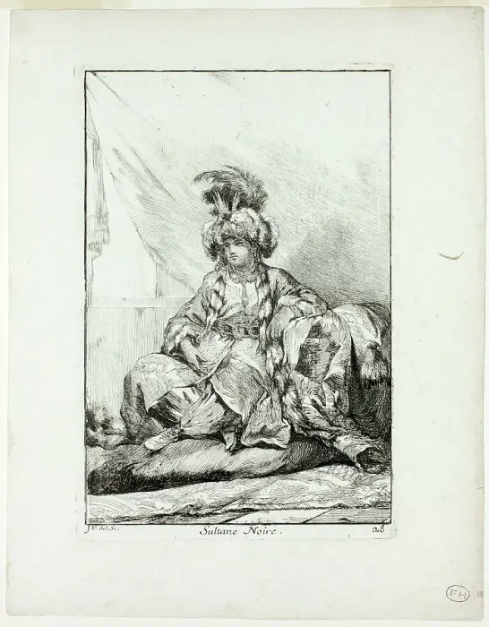 Framed Print : Sultane Noire, plate 28 from Caravanne du Sultan à la Mecque, 1748. Creator: Joseph-Marie Vien the Elder Framed Print : Sultane Noire, plate 28 from Caravanne du Sultan à la Mecque, 1748. Creator: Joseph-Marie Vien the Elder