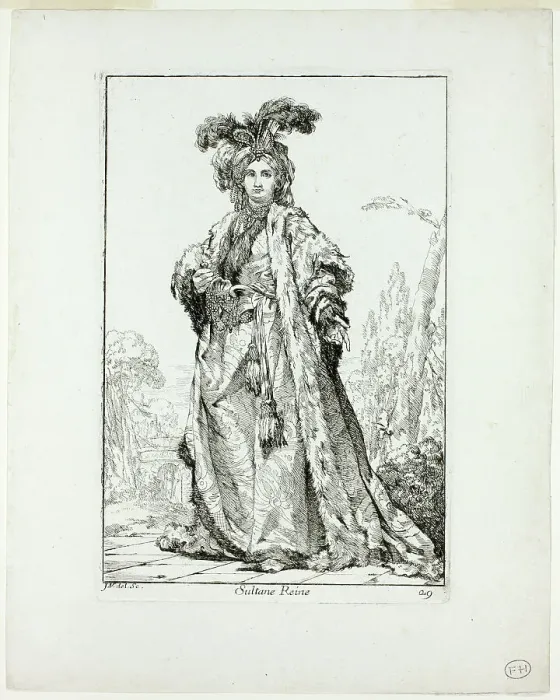 Framed Print : Sultane Reine, plate 29 from Caravanne du Sultan à la Mecque, 1748. Creator: Joseph-Marie Vien the Elder Framed Print : Sultane Reine, plate 29 from Caravanne du Sultan à la Mecque, 1748. Creator: Joseph-Marie Vien the Elder