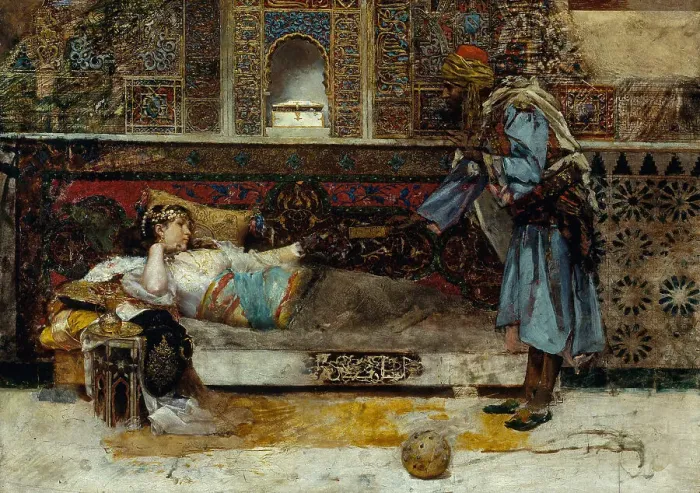 Framed Print : The Sultans Gift, 1885-1886. Artist: Fabres y Costa, Antonio Maria (1854-1936) Framed Print : The Sultans Gift, 1885-1886. Artist: Fabres y Costa, Antonio Maria (1854-1936)