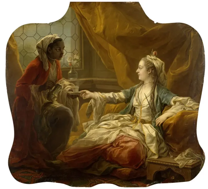 Framed Print : Sultans Wife Drinking Coffee Framed Print : Sultans Wife Drinking Coffee