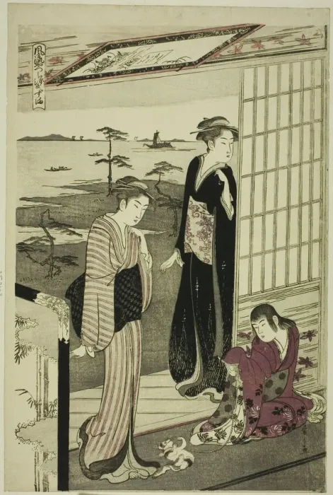 Framed Print : Suma, from the series A Fashionable Parody of the Tale of Genji, c1789 / 94. Creator: Hosoda Eishi. Suma, from the series A Fashionable Parody of the Tale of Genji, c1789 / 94. Creator: Hosoda Eishi Framed Print : Suma, from the series A Fashionable Parody of the Tale of Genji, c1789 / 94. Creator: Hosoda Eishi. Suma, from the series A Fashionable Parody of the Tale of Genji, c1789 / 94. Creator: Hosoda Eishi