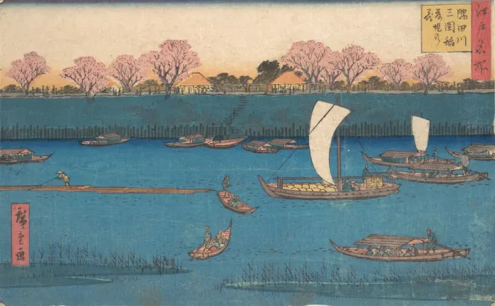 Framed Print : Sumidagawa Mimeguri Hana Zakari no Kei. Creator: Utagawa Hiroshige II Framed Print : Sumidagawa Mimeguri Hana Zakari no Kei. Creator: Utagawa Hiroshige II