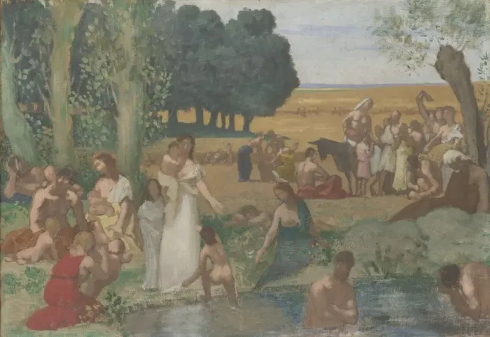Framed Print : Summer, before 1873. Artist: Puvis de Chavannes, Pierre Cecil (1824-1898) Framed Print : Summer, before 1873. Artist: Puvis de Chavannes, Pierre Cecil (1824-1898)