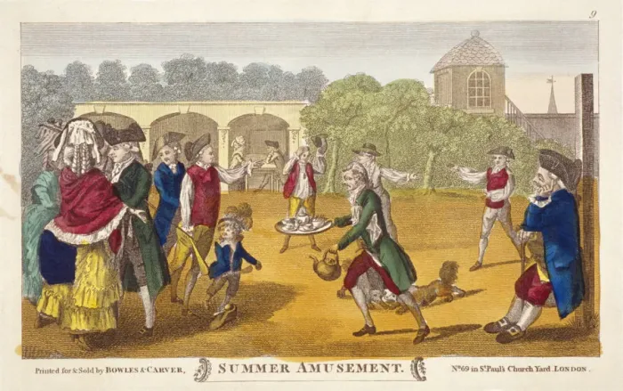 Framed Print : Summer amusement, possibly at White Conduit House, Islington, London, c1784 Framed Print : Summer amusement, possibly at White Conduit House, Islington, London, c1784