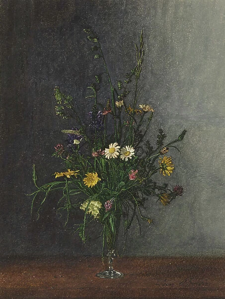 Summer Bouquet of Wild Flowers with Dandelions, 1863. Creator: Leon Bonvin