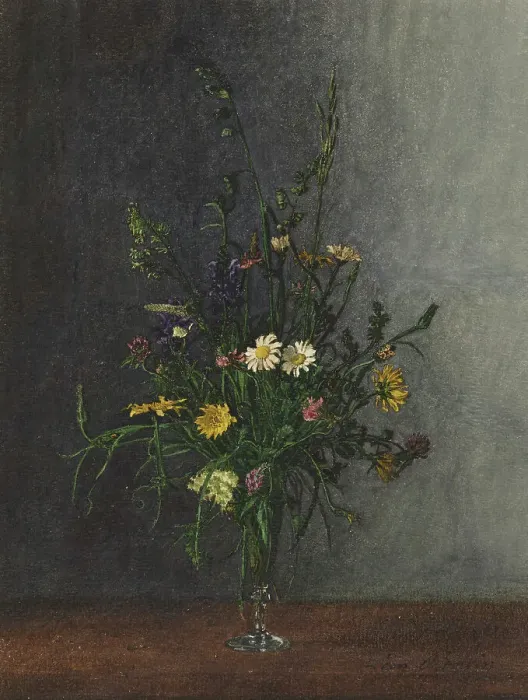 Framed Print : Summer Bouquet of Wild Flowers with Dandelions, 1863. Creator: Leon Bonvin Framed Print : Summer Bouquet of Wild Flowers with Dandelions, 1863. Creator: Leon Bonvin