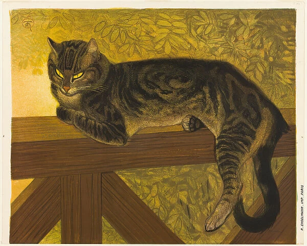 Summer: Cat on a Balustrade, 1909. Creator: Theophile Alexandre Steinlen