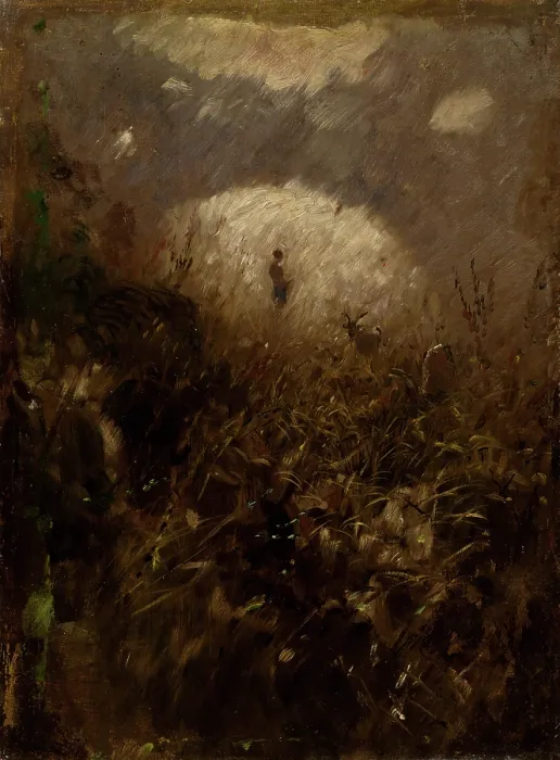 Framed Print : Summer Day. Goatsherd with a Goat, 1895-1897. Creator: Ladislav Mednyanszky Framed Print : Summer Day. Goatsherd with a Goat, 1895-1897. Creator: Ladislav Mednyanszky