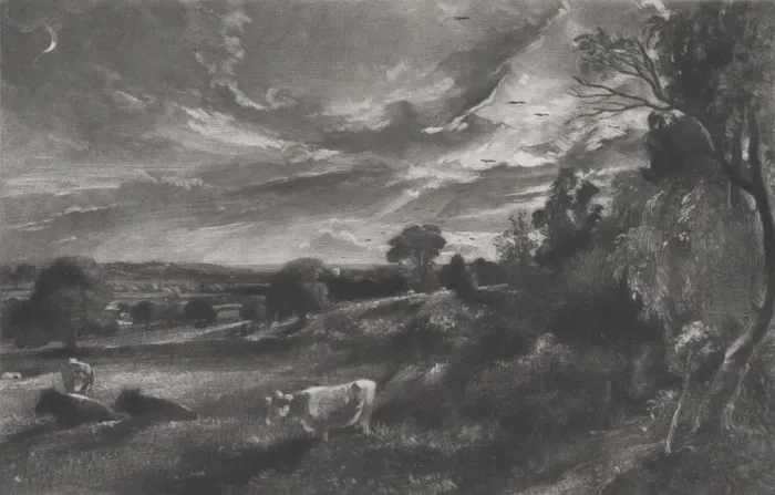 Framed Print : Summer Evening, 1831. Creator: David Lucas Framed Print : Summer Evening, 1831. Creator: David Lucas