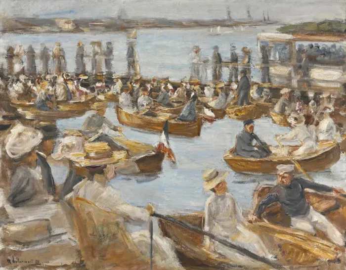Framed Print : Summer Evening on the Alster-River, Hamburg. Artist: Liebermann, Max (1847-1935) Framed Print : Summer Evening on the Alster-River, Hamburg. Artist: Liebermann, Max (1847-1935)