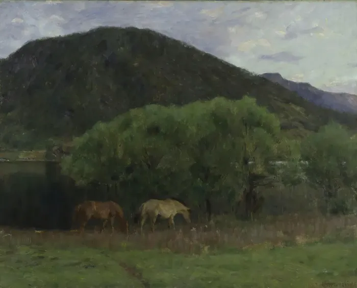 Framed Print : Summer Evening at Kviteseid, 1893. Creator: Erik Werenskiold Framed Print : Summer Evening at Kviteseid, 1893. Creator: Erik Werenskiold
