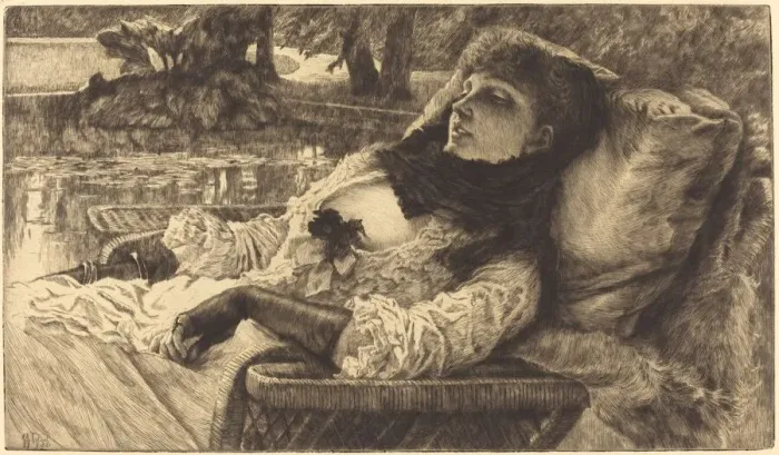 Framed Print : Summer Evening (Soiree d ete), 1882. Creator: James Tissot Framed Print : Summer Evening (Soiree d ete), 1882. Creator: James Tissot