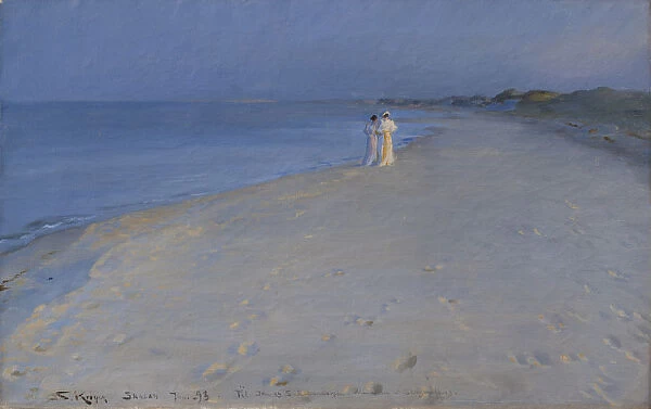 Summer evening on the south beach of Skagen. Anna Ancher and Marie Kroyer, 1893