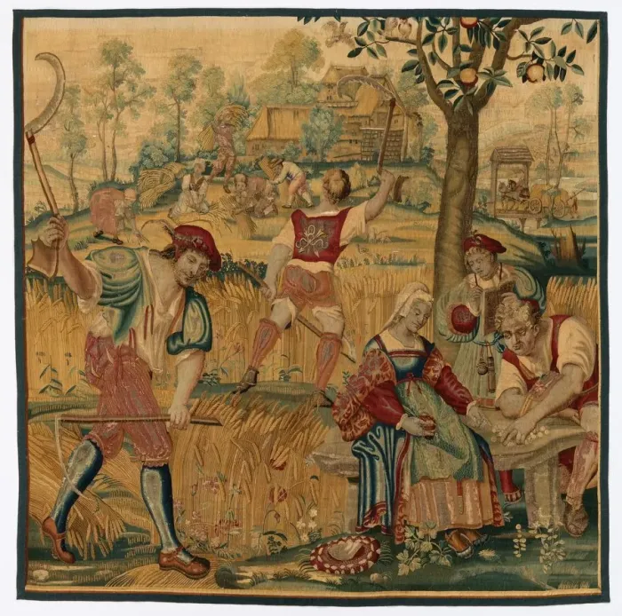 Framed Print : Summer: Harvest Scene, late 1600s - early 1700s. Creator: Gobelins (French) Framed Print : Summer: Harvest Scene, late 1600s - early 1700s. Creator: Gobelins (French)