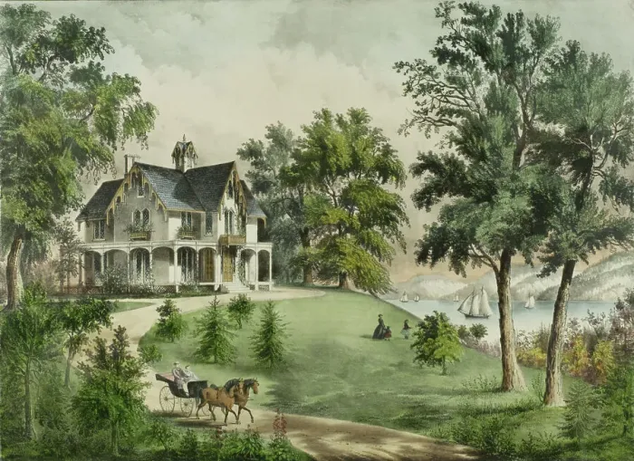 Framed Print : Summer in the Highlands, 1867. Creators: Unknown, Nathaniel Currier, James Merritt Ives, Currier and Ives Framed Print : Summer in the Highlands, 1867. Creators: Unknown, Nathaniel Currier, James Merritt Ives, Currier and Ives