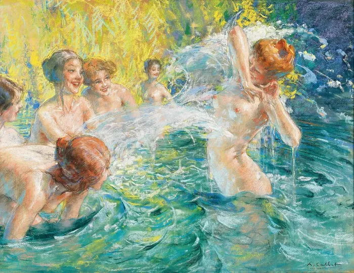 Framed Print : Summer joys on the river. Creator: Calbet, Antoine (1860-1944) Framed Print : Summer joys on the river. Creator: Calbet, Antoine (1860-1944)