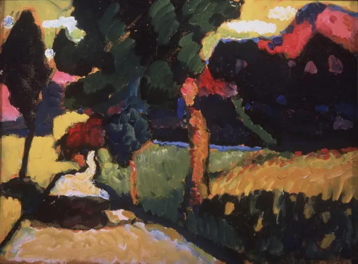 Framed Print : Summer landscape, 1909. Artist: Kandinsky, Wassily Vasilyevich (1866-1944) Framed Print : Summer landscape, 1909. Artist: Kandinsky, Wassily Vasilyevich (1866-1944)