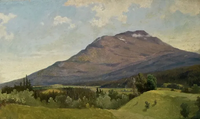 Framed Print : Summer Landscape with Mountain, 1850s. Creator: Gustav Wilhelm Palm Framed Print : Summer Landscape with Mountain, 1850s. Creator: Gustav Wilhelm Palm