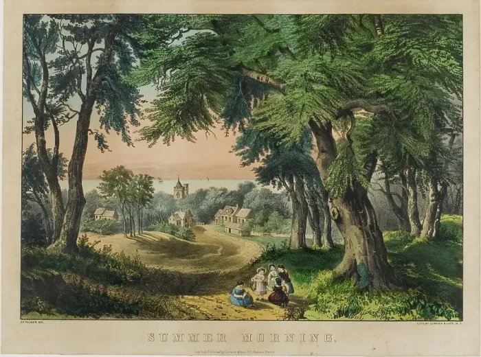 Framed Print : Summer Morning, 1862. Creator: Frances Flora Bond Palmer Framed Print : Summer Morning, 1862. Creator: Frances Flora Bond Palmer
