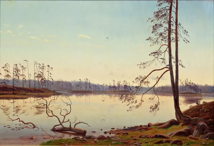 Framed Print : Summer morning, 1873. Creator: Harald Foss Framed Print : Summer morning, 1873. Creator: Harald Foss