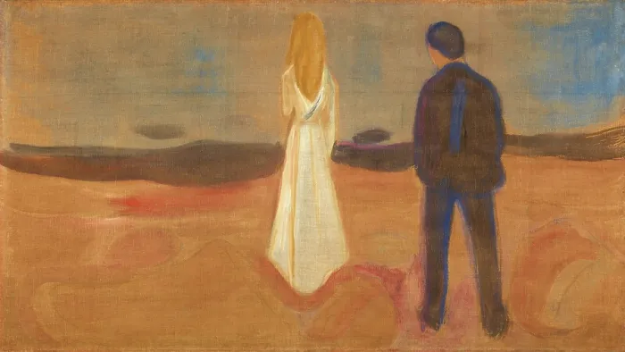 Framed Print : Summer Night. The Lonely Ones (The Reinhardt Frieze), 1906-1907. Creator: Munch, Edvard (1863-1944) Framed Print : Summer Night. The Lonely Ones (The Reinhardt Frieze), 1906-1907. Creator: Munch, Edvard (1863-1944)