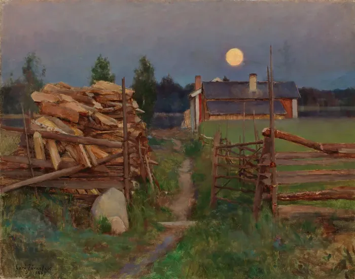 Framed Print : Summer Night Moon, 1889. Creator: Eero Jarnefelt Framed Print : Summer Night Moon, 1889. Creator: Eero Jarnefelt