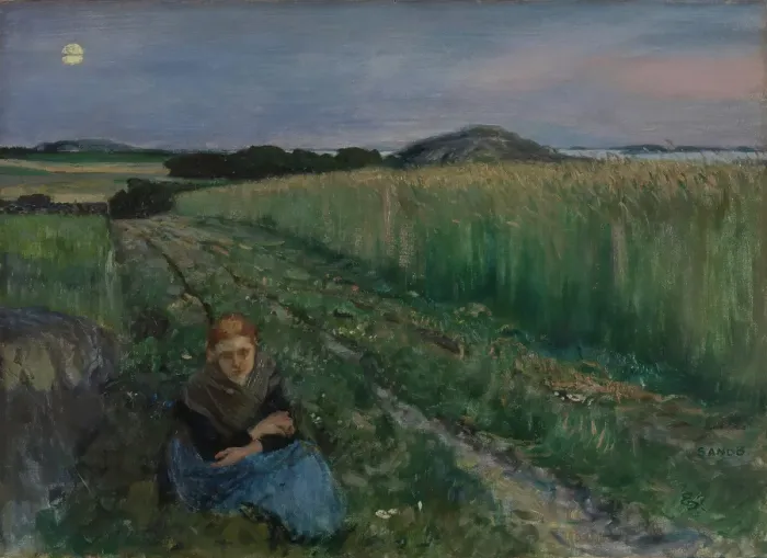 Framed Print : Summer Night at Sando, 1884. Creator: Eilif Peterssen Framed Print : Summer Night at Sando, 1884. Creator: Eilif Peterssen