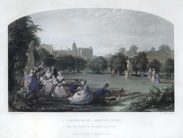 A Summer Noon: Hampton Court, 19th century. Artist: C Cousen
