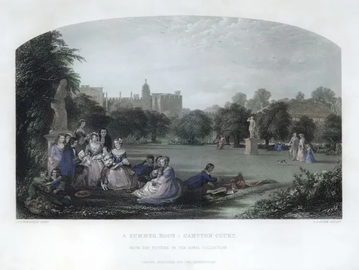 Framed Print : A Summer Noon: Hampton Court, 19th century. Artist: C Cousen Framed Print : A Summer Noon: Hampton Court, 19th century. Artist: C Cousen