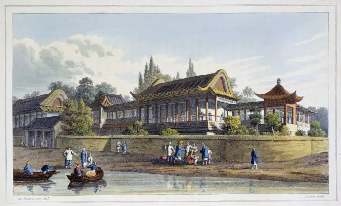 Framed Print : Summer Palace of the Emperor, Opposite the City of Tien-Sing, China, 1817. Artist Framed Print : Summer Palace of the Emperor, Opposite the City of Tien-Sing, China, 1817. Artist