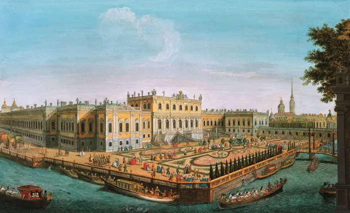 Framed Print : The Summer Palace in St. Petersburg, 1753. Artist: Anonymous Framed Print : The Summer Palace in St. Petersburg, 1753. Artist: Anonymous