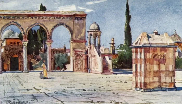 Framed Print : Summer Pulpit from South Porch of Dome of the Rock, 1902. Creator: John Fulleylove Framed Print : Summer Pulpit from South Porch of Dome of the Rock, 1902. Creator: John Fulleylove