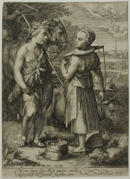 Framed Print : Summer, from The Four Seasons, 1601. Creator: Jan Saenredam Framed Print : Summer, from The Four Seasons, 1601. Creator: Jan Saenredam