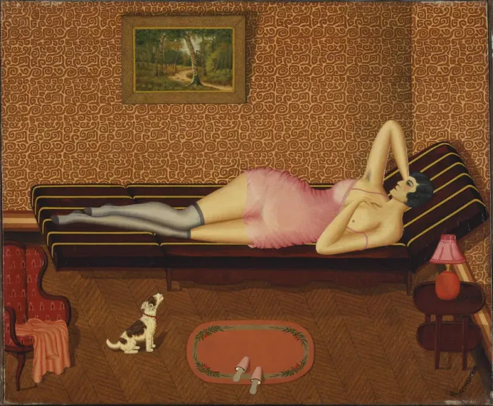 Framed Print : Summer Siesta (Woman Lying), 1933. Creator: Peyronnet, Dominique (1872-1943) Framed Print : Summer Siesta (Woman Lying), 1933. Creator: Peyronnet, Dominique (1872-1943)