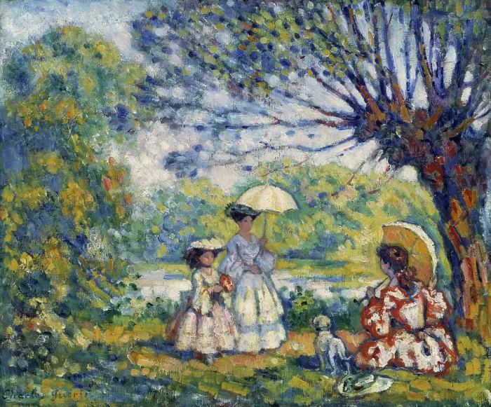 Framed Print : Summer Stroll; Summer Promenade, c1900s. Creator: Charles Guerin Framed Print : Summer Stroll; Summer Promenade, c1900s. Creator: Charles Guerin