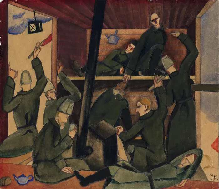 Framed Print : Summer (Summer in the Soldier's Carriage), 1917. Creator: Kazaks, Jekabs (1895-1920) Framed Print : Summer (Summer in the Soldier's Carriage), 1917. Creator: Kazaks, Jekabs (1895-1920)
