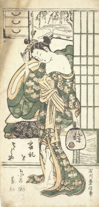 Framed Print : Summer Willow in the Breeze, ca. 1748. Creator: Ishikawa Toyonobu Framed Print : Summer Willow in the Breeze, ca. 1748. Creator: Ishikawa Toyonobu