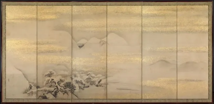 Framed Print : Summer and Winter Landscapes (one of a pair), 1600s. Creator: Kano Naonobu (Japanese, 1607-1650) Framed Print : Summer and Winter Landscapes (one of a pair), 1600s. Creator: Kano Naonobu (Japanese, 1607-1650)
