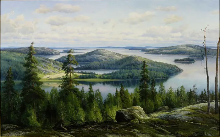 Framed Print : A Summer's Day on Lake Päijänne, 1902. Creator: Thorsten Waenerberg Framed Print : A Summer's Day on Lake Päijänne, 1902. Creator: Thorsten Waenerberg