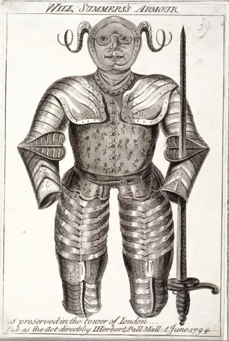 Framed Print : Will Summerss armour, as preserved in the Tower of London, 1794 Framed Print : Will Summerss armour, as preserved in the Tower of London, 1794