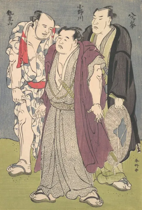 Framed Print : Three Sumo Wrestlers: Onogawa, Seimiyama, and Yatsugamine, ca. 1790s Framed Print : Three Sumo Wrestlers: Onogawa, Seimiyama, and Yatsugamine, ca. 1790s