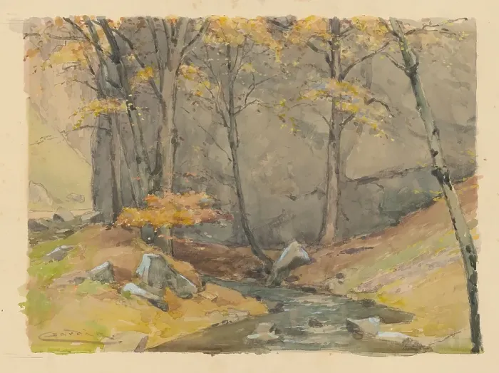 Framed Print : Sumrak v Zadielskej doline, (Twilight in the Zadielska Valley), 1920-1930. Creator: Ludovit Cordak Framed Print : Sumrak v Zadielskej doline, (Twilight in the Zadielska Valley), 1920-1930. Creator: Ludovit Cordak